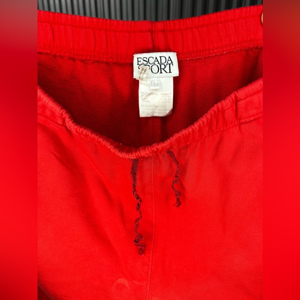 Women’s Escada Sport Red Sweatsuit Matching Set Cotton Polyester Size Large - Picture 4 of 4
